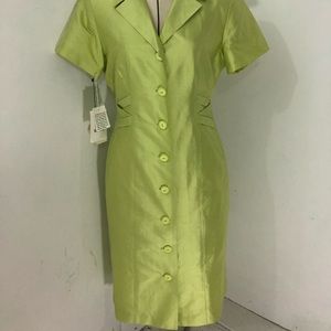 Green silk dress. Bigio. New with tags. Wiggle